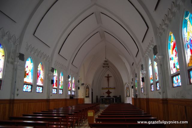 Inside of the church, which gives services every Sunday.