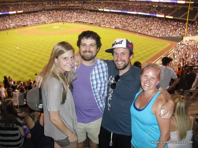 Raging a Rockies game with friends.