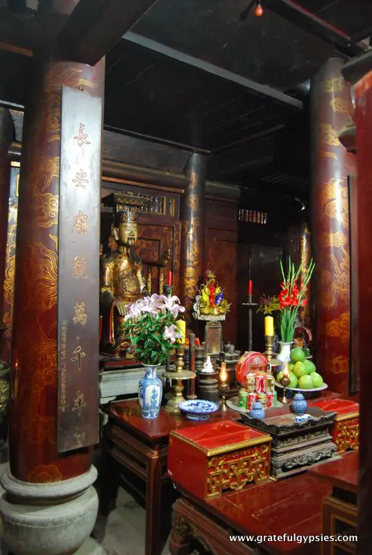 Inside one of Hoa Lu's temples.