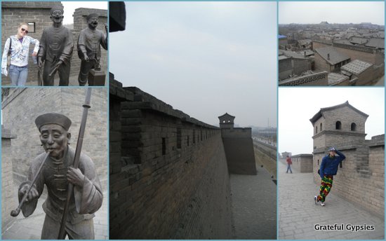 Strolling around yet another city wall in China.