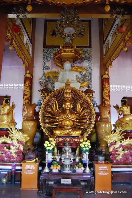 Shrine inside of the Buddhist temple.