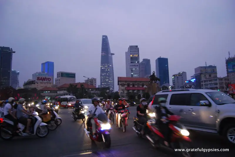 Slightly chaotic traffic in Saigon.
