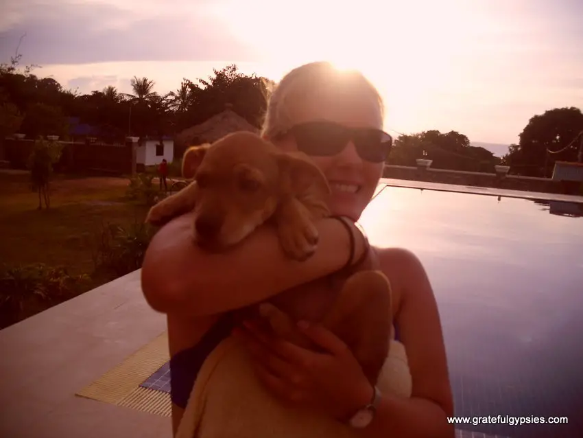 Rachel with Lola, the cute lil' puppy.