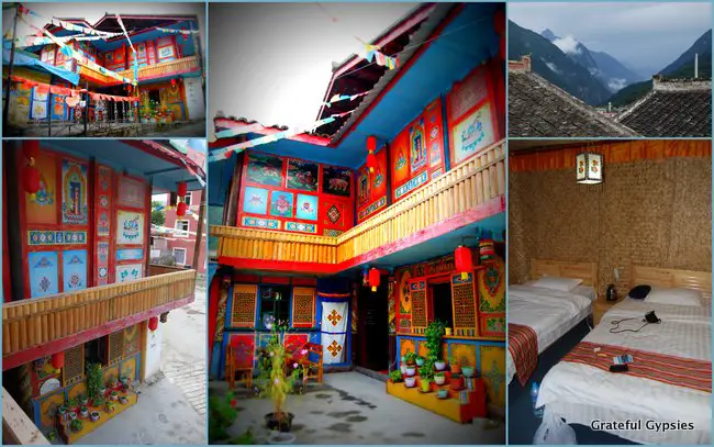 The Tibetan guesthouse near Jiuhzhaigou.