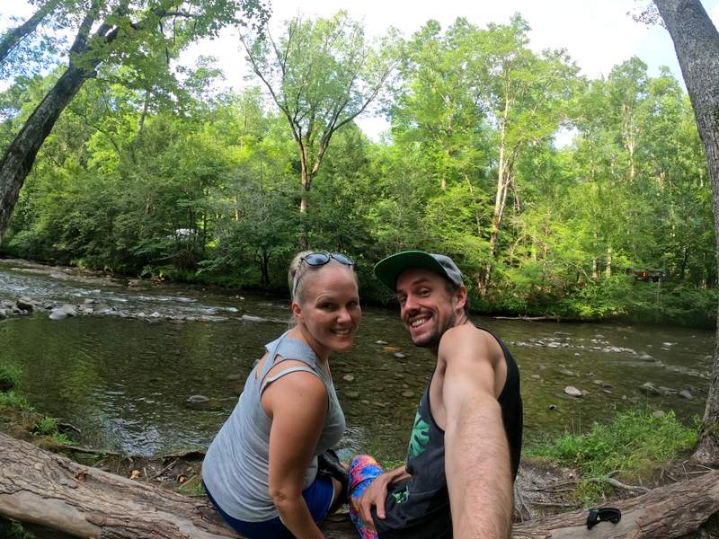 little river selfie great smoky mountains vacation